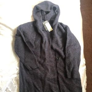 Hooded Open Front Sweater